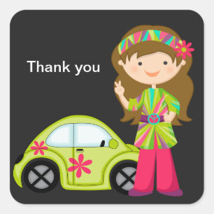 Chica hippie con Pegatina Buggy