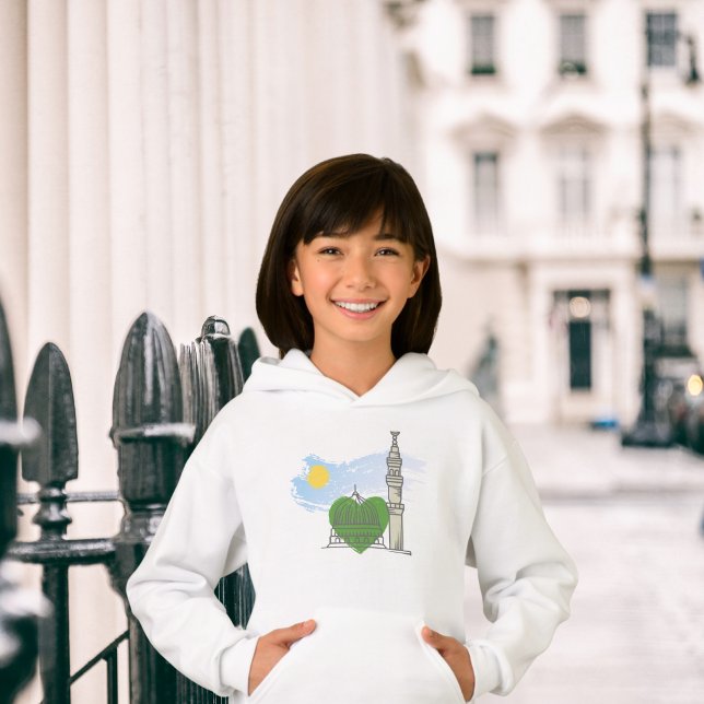 Chica Hoodie Islámico: Masjid al-Nabawi del Corazó (Subido por el creador)