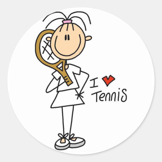 Chica I Love Tennis Pegatinas (Anverso)