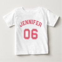 Chica infantil Nombre rosa Jersey Número Deportes