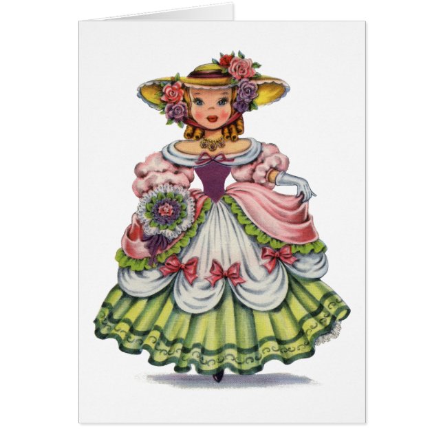 Chica inglesa vintage con vestido isabelino (Frente)