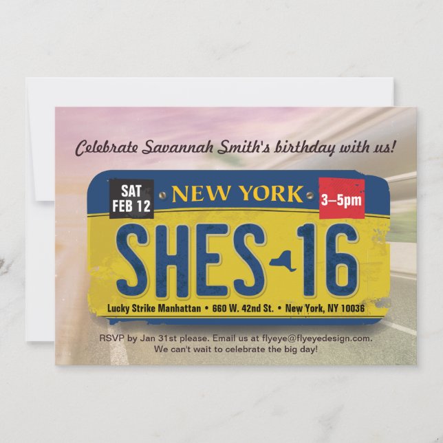 Chica Invitación a la licencia de Nueva York por 1 (Anverso)