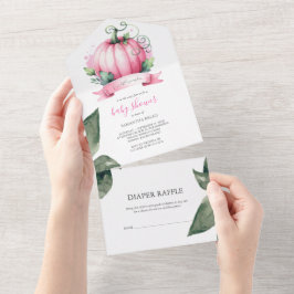 Chica Invitaciones a la ducha para bebé otoño
