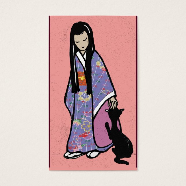 Chica japonés y gato (Frente)