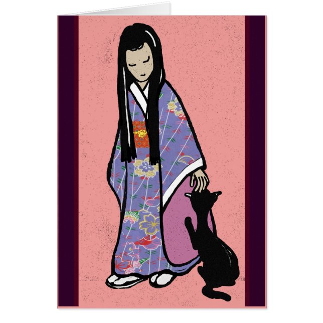 Chica japonesa y su gato (Frente)