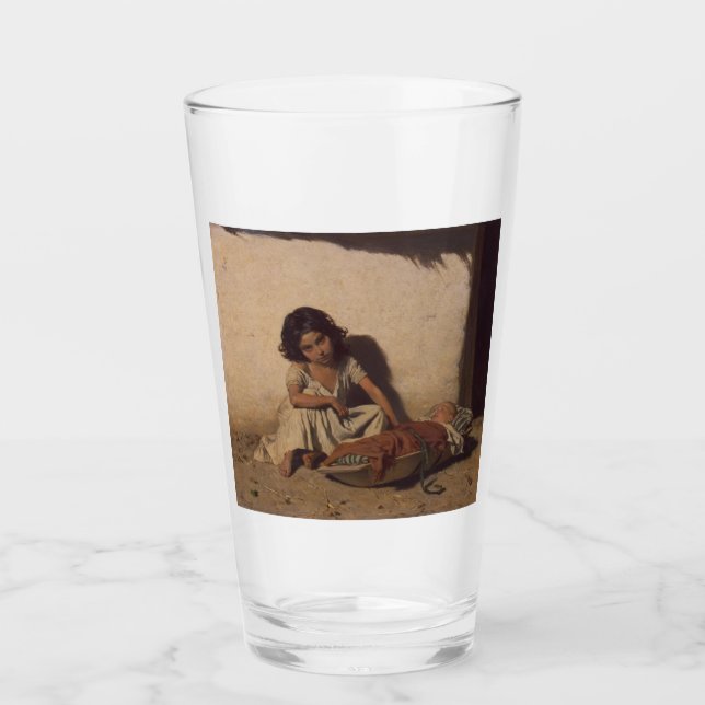 Chica joven con un bebé (niños pobres de la calle) (Anverso)