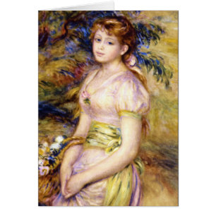 Chica joven con una cesta de flores por Renoir