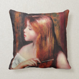 Chica joven de Renoir que peina su almohada del