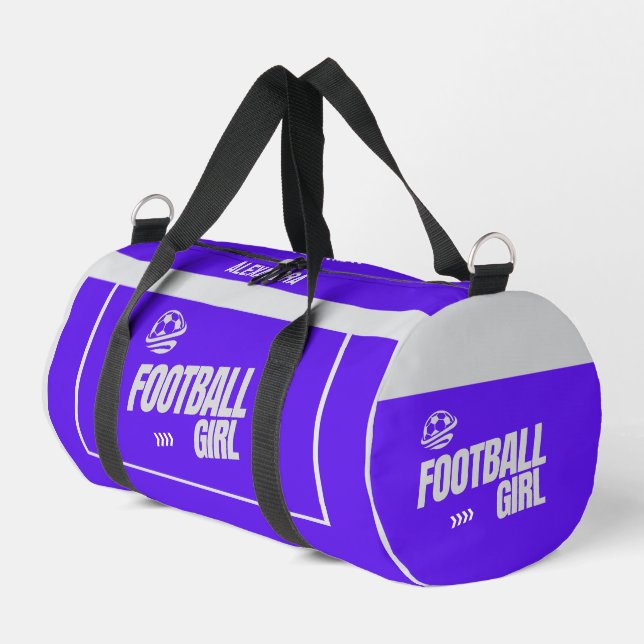 Chica jugador de fútbol, equipo, bolsa de regalo (Esquina izquierda)