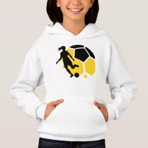 Chica jugador de fútbol, regalo de cumpleaños, equ