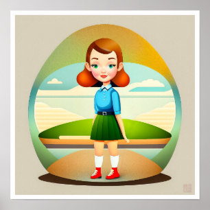 Chica júnior Golfer - Impresión artística