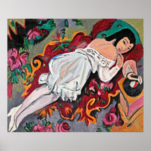 Chica Kirchner con camisón blanco Póster de Arte