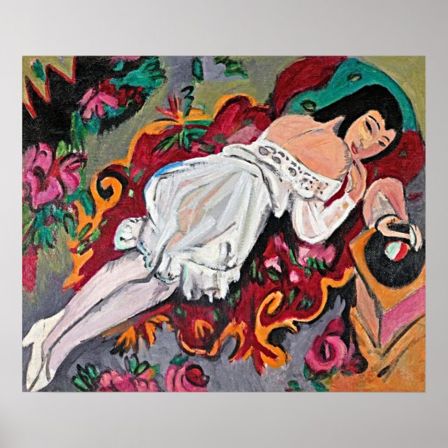 Chica Kirchner con camisón blanco Póster de Arte (Frente)