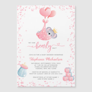Chica Koala Oso Baby Shower Invitación Magnet