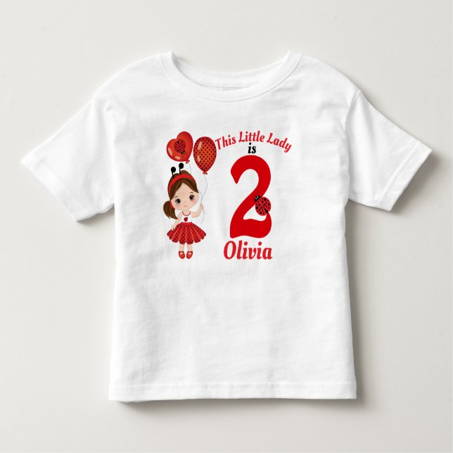 Chica Ladybug Birthday Toddler Fine Jersey T-Shirt (Anverso)