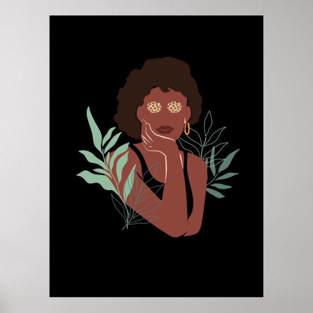 Chica Leopardo, mujer hermosa en el bosque de arte (Frente)