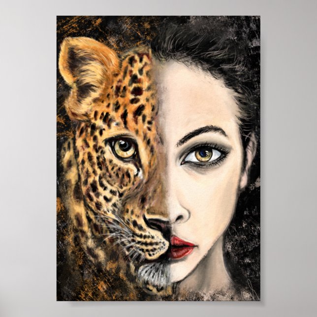 Chica Leopardo - Póster de Emoción - Arte de Pintu (Frente)