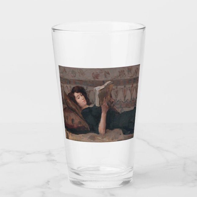 Chica leyendo un libro (Reclinando en un Divan) (Anverso)