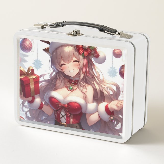 Chica linda de Navidad de anime (Anverso)