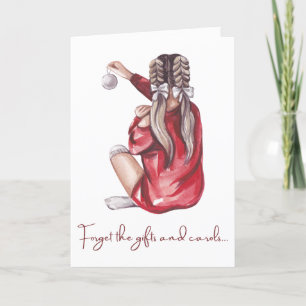 Chica linda personalizada Feliz Navidad para amigo