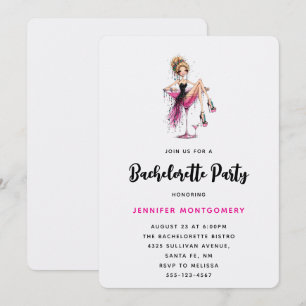 Chica Linda y Coqueta en una Invitación de Despedi