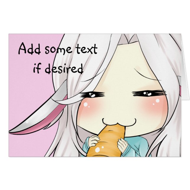 Chica lindo con la tarjeta del chibi de los oídos (Anverso (Horizontal))