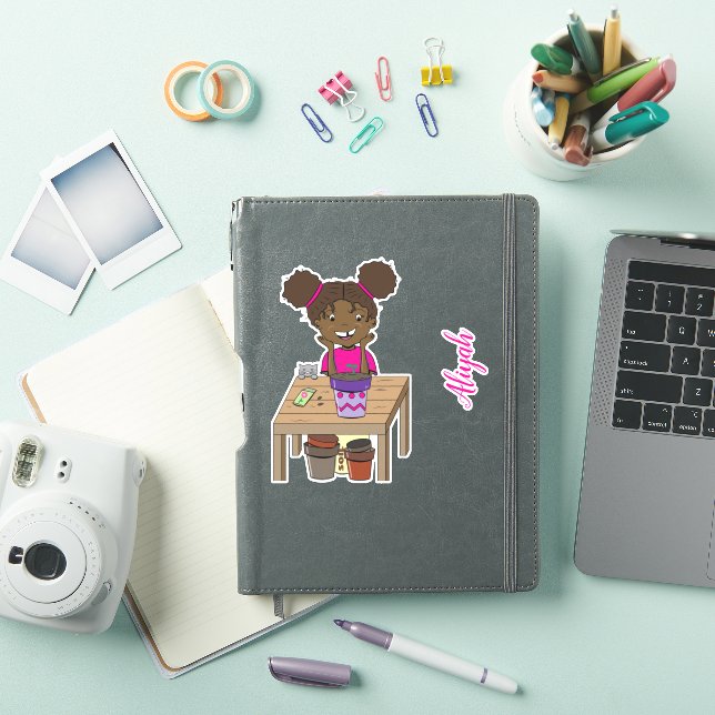 Chica lindo con Pegatina de vinilo personalizado d (Funda para iPad)