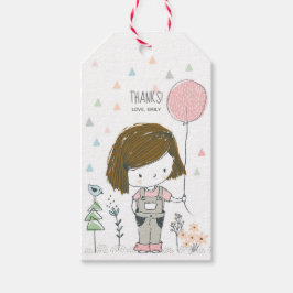 Chica lindo Cumpleaños Gracias por las etiquetas F