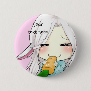 Chica lindo del chibi con el botón de los oídos