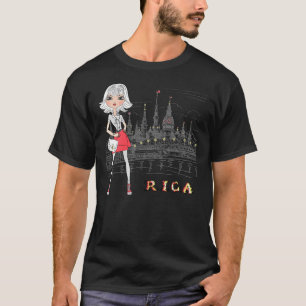 Chica lindo en Riga, Letonia camiseta clásica