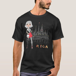 Chica lindo en Riga, Letonia camiseta clásica