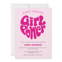 Chica lindo Power Baby Shower con invitación al co