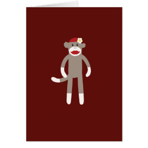 Chica lindo sock mono en rojo