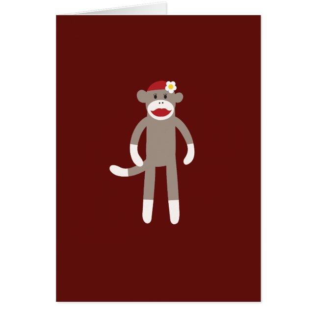 Chica lindo sock mono en rojo (Frente)