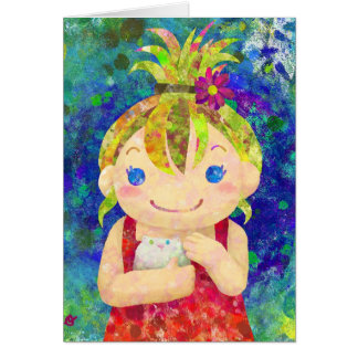 chica lindo y cerdo blanco del gunia