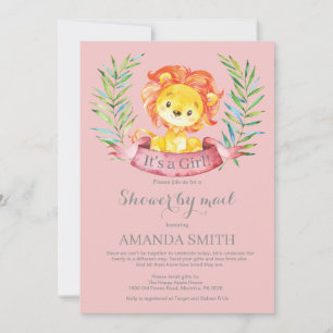 Chica Lion Baby Shower por invitación por correo