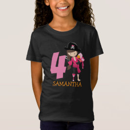 Chica Loro 4.º fiesta de cumpleaños camiseta pirat