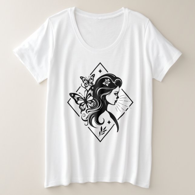 Chica mariposa Espiritual Magia Camiseta (Anverso del diseño)