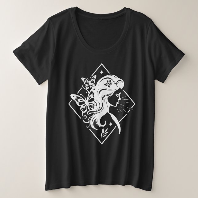 Chica mariposa Espiritual Magia Camiseta (Anverso del diseño)