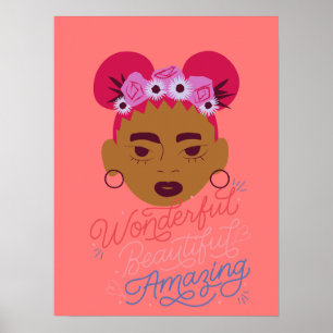 Chica marrón Arte estético de pared para Chicas, t