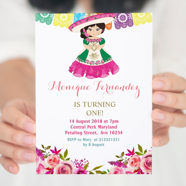 Chica mexicano de invitaciones de cumpleaños (Subido por el creador)