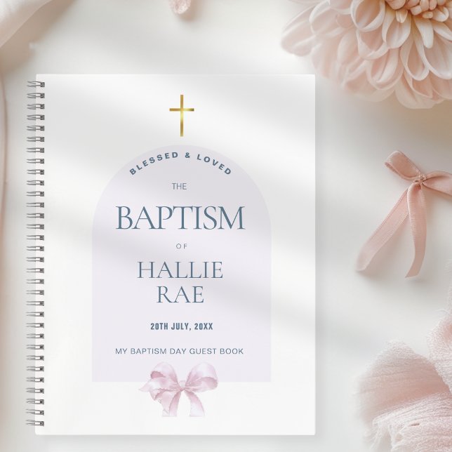 Chica Moderno Libro De Invitados Sobre El Bautismo (Subido por el creador)