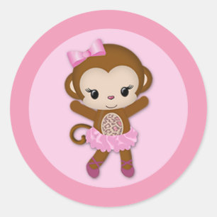 CHICA MONKEY Tu Tu Cute pegatina Baby Shower TTC #