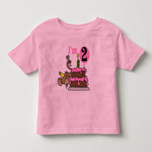 Chica Mono Tengo 2 camisetas de cumpleaños