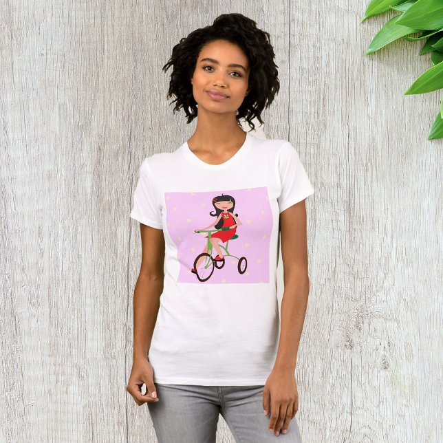 Chica Montando Una Camiseta De Bicicletas (Subido por el creador)