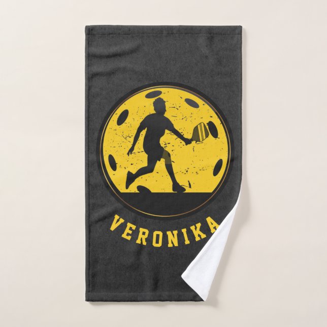Chica Mujer Jugadora De Pickleball Racketball Nomb (Toalla de mano)