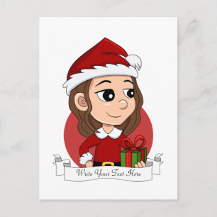 chica navidad con pelo ondulado marrón