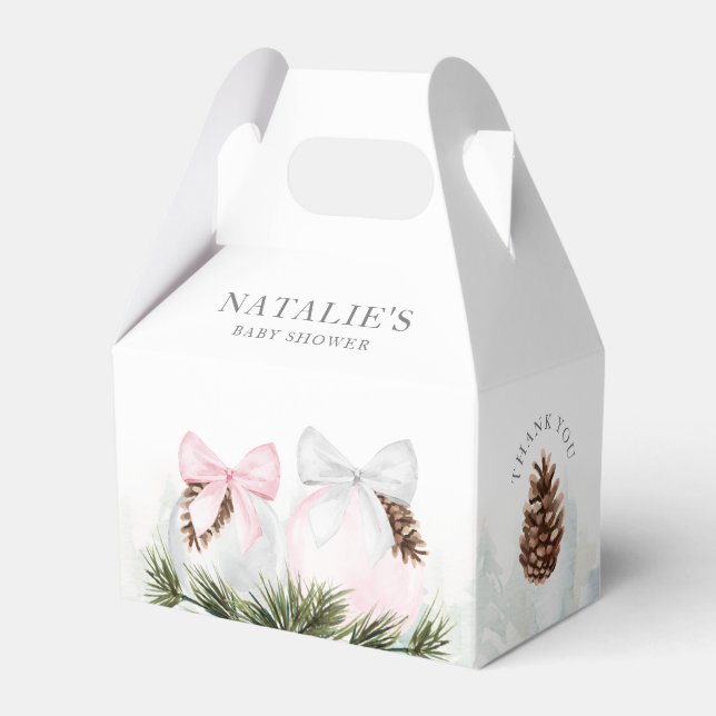 Chica navidades Caja de Favor Rosa Baby Shower (Front Side)
