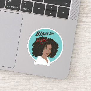 Chica negra Pegatina mágico gran mujer afro hermos