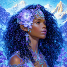 Chica Negra Reina Negra Arte Fantasía Elfa Diosa